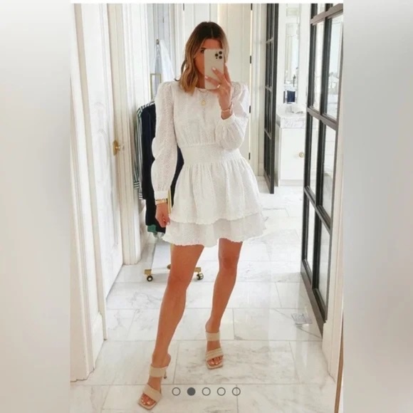 Splendid White Eyelet Short Dress X Cella Jane Small New Condition! - Picture 1 of 3